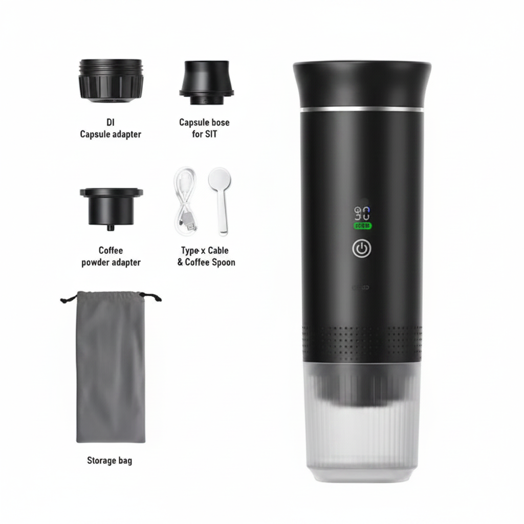 Black 3 Espresso Maker with Accessories