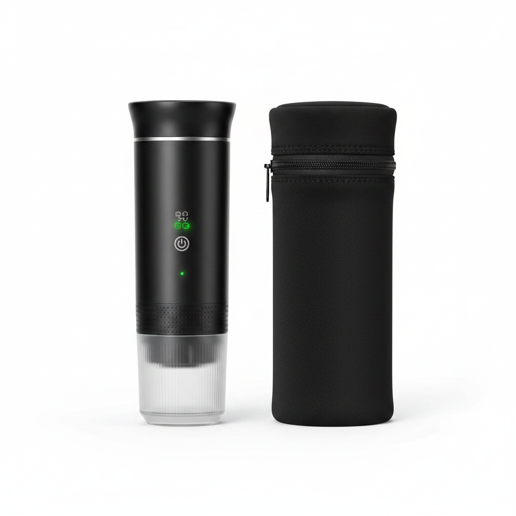 Black Espresso Maker with Bag